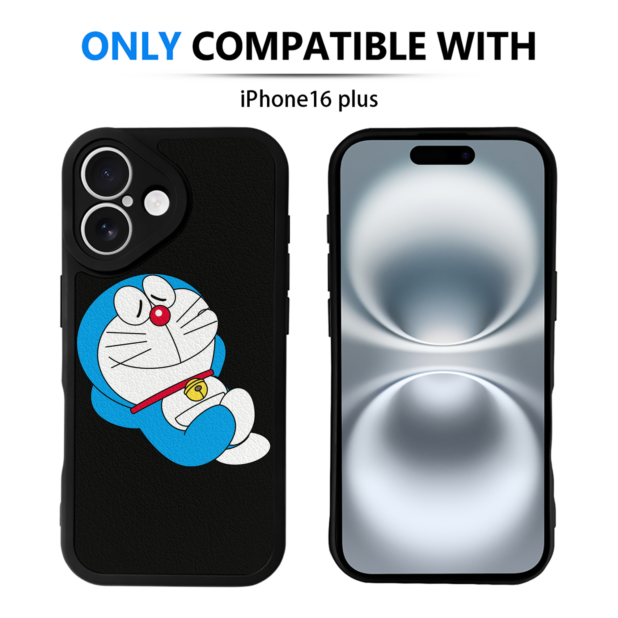 （画像用） ドラえもん Doraemon 【iPhone 16シリーズ対応】シリコンスマホケース（レザー調） 材質：シリコン